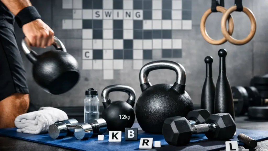 fitness items for swinging crossword clue